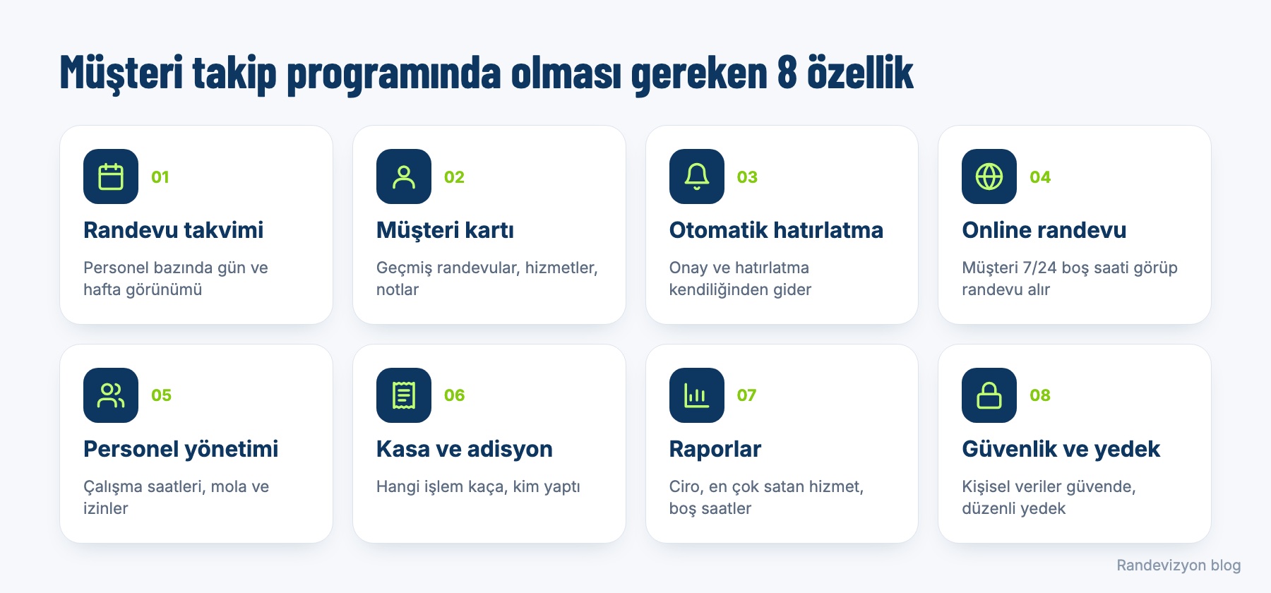 Kuaför müşteri takip programında olması gereken 8 özellik